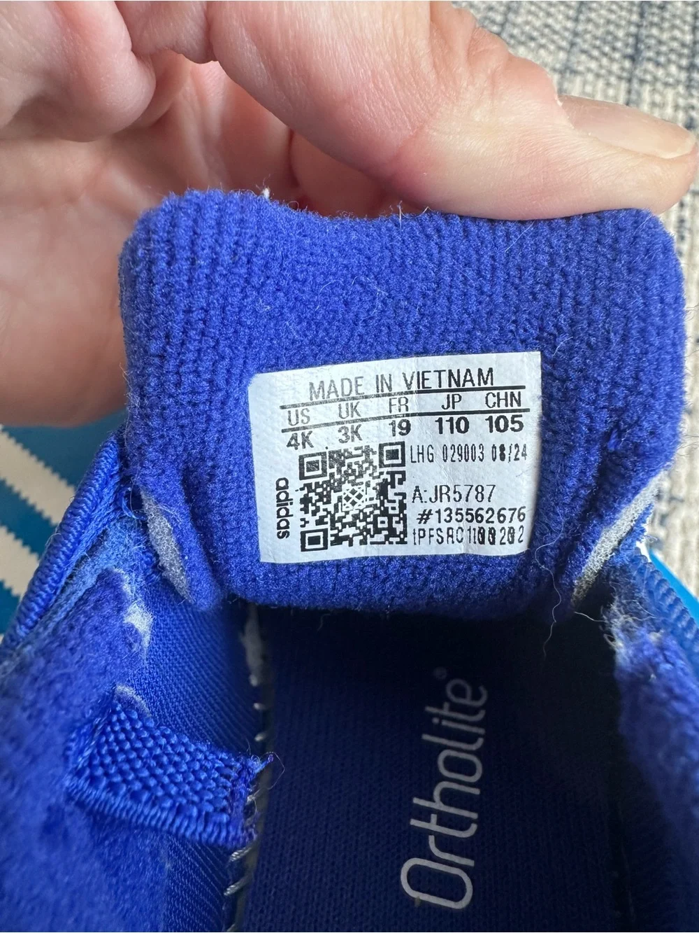 Adidas baby Royal Blue Suede Sneakers with White Stripes